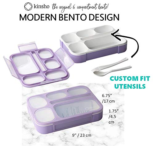 Blue & Pink Bento Lunch Boxes with Insulated Bag and Ice Pack Set of Two, 6 Compartments Leakproof BPA Free J813