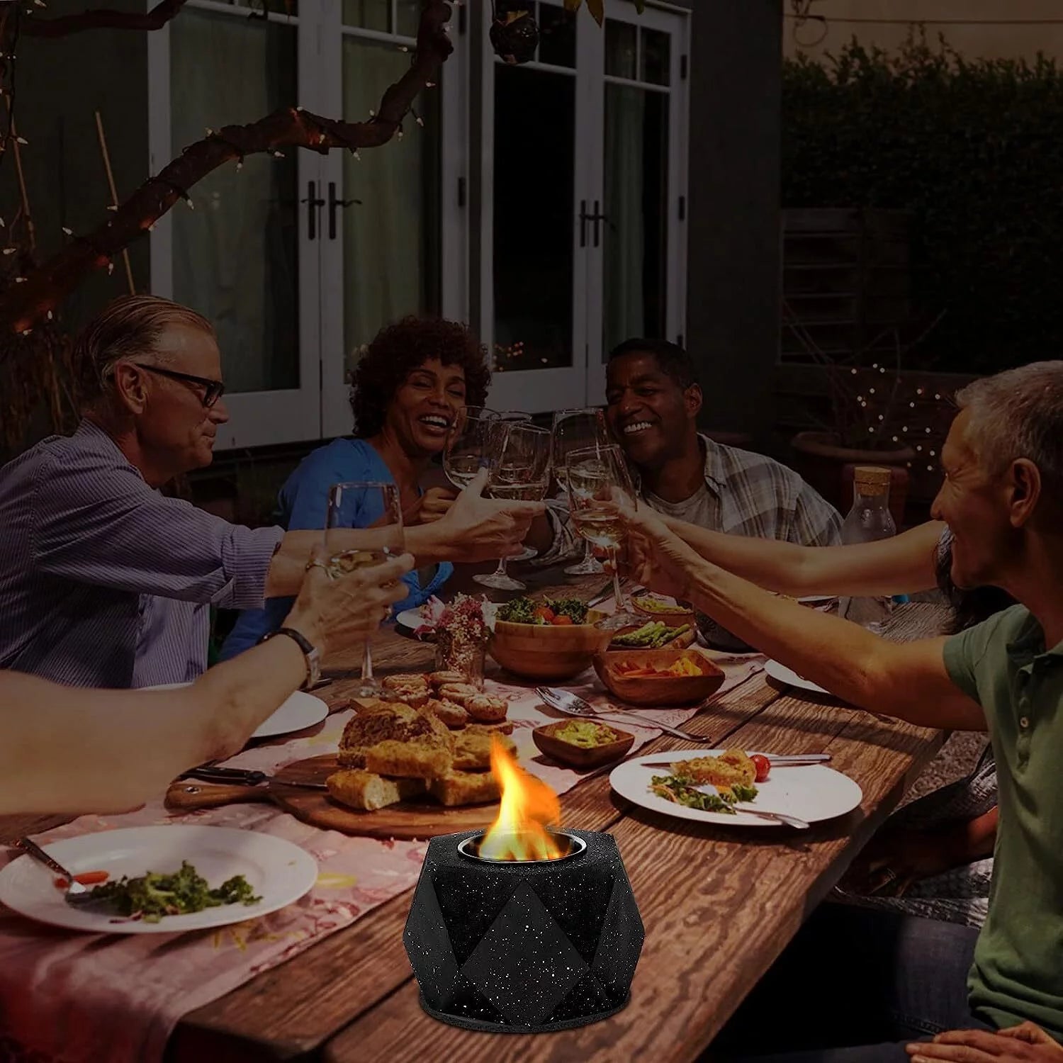 Concrete Tabletop Fire Pit Bowl Alcohol Burner G940067