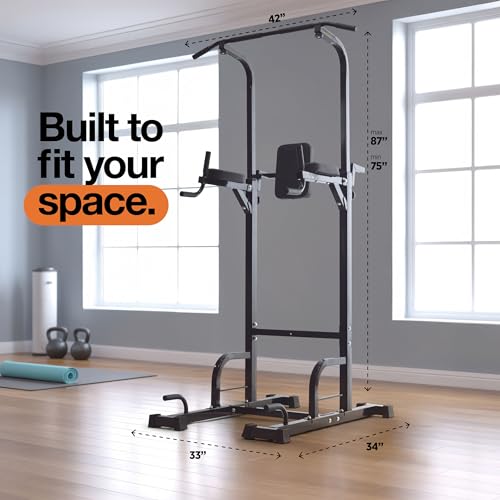 Pull Up Bar Free Standing Power Tower, Height Adjustable, 440LBS Capacity J851