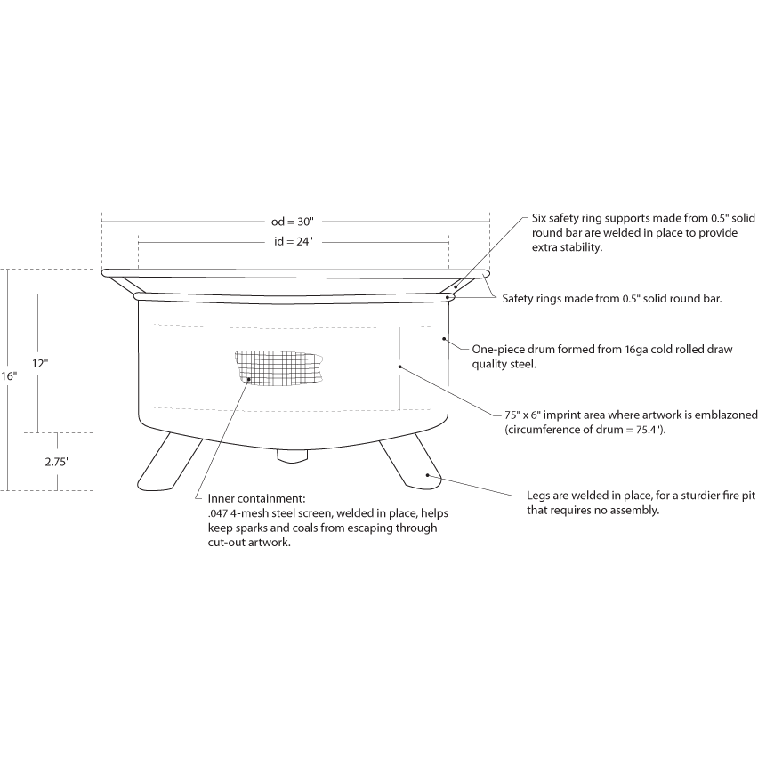 Wild Ducks Fire Pit S734989