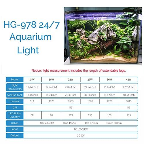Advanced LED Aquarium Light with Timer, Full Spectrum Fish Tank Light for 24-30 in Planted Tank K172