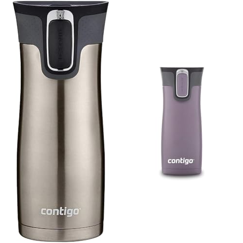 16oz Stainless Steel Vacuum Travel Mug 2-Pack with Spill-Proof Lid M210385