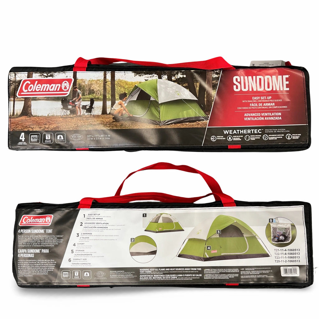 4-Person Dome Camping Tent, Green R911967