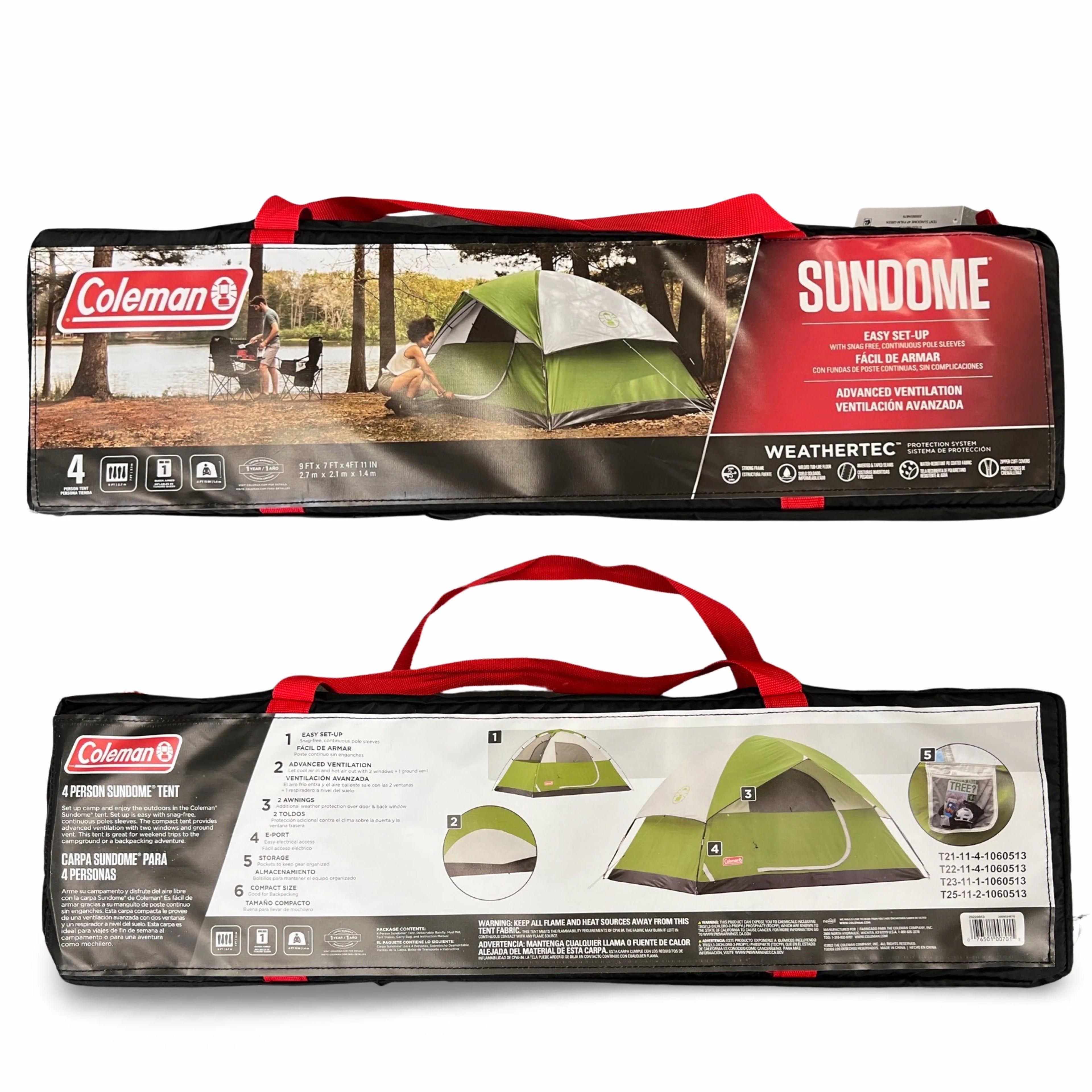 4-Person Dome Camping Tent, Green R911967
