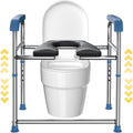 Padded Adjustable Height Raised Toilet Seat with Handles C252942