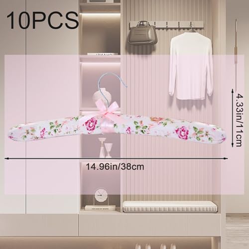 10PCS Floral Padded Coat Hangers S955