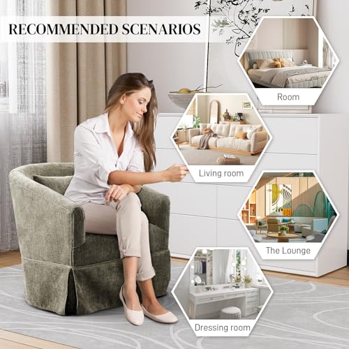 Beige Swivel Fabric Accent Chair Set of 2 E243927