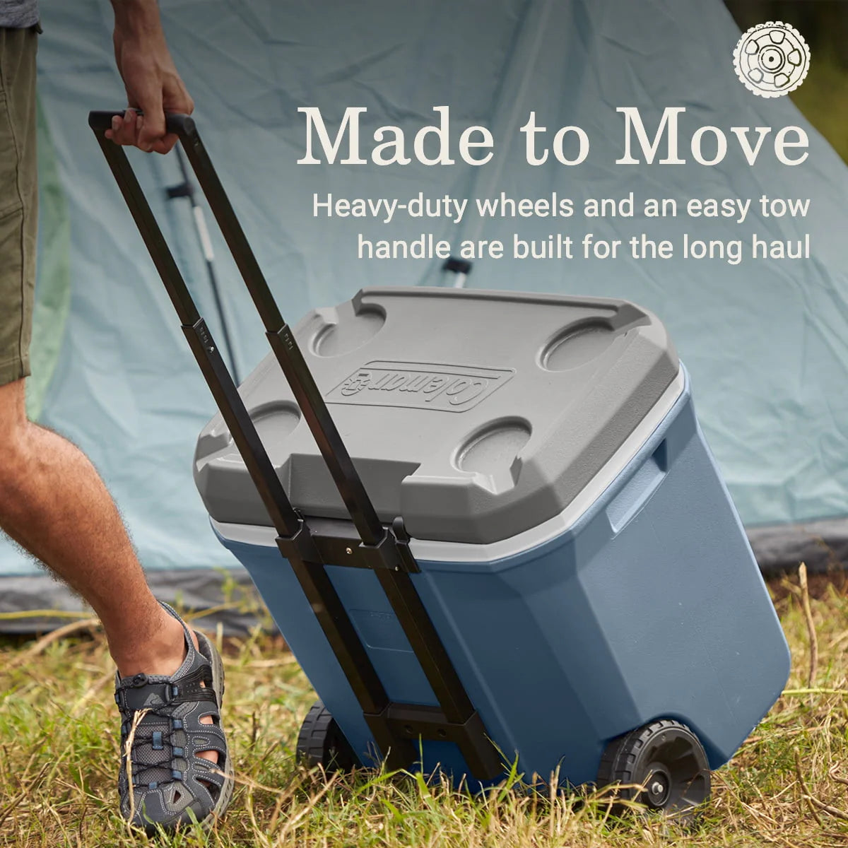 60QT Hard Chest Wheeled Cooler, Lakeside Blue Q4608
