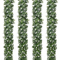 2 Packs 12 FT Artificial Eucalyptus Garland with Boxwood Flowers J163553
