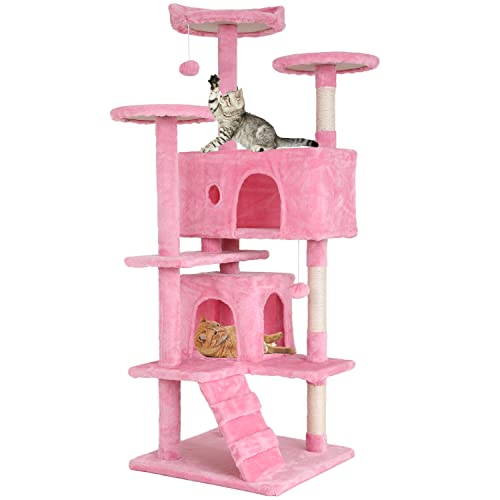 54in Cat Tree Cat Climbing Tower with Scratching Post O80828