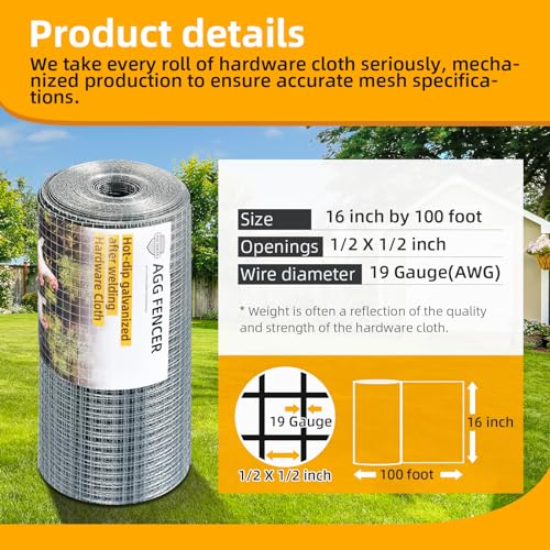 36in x 50ft 1/4 inch 23Ga Hot Dipped Galvanized Welded Wire Mesh P307