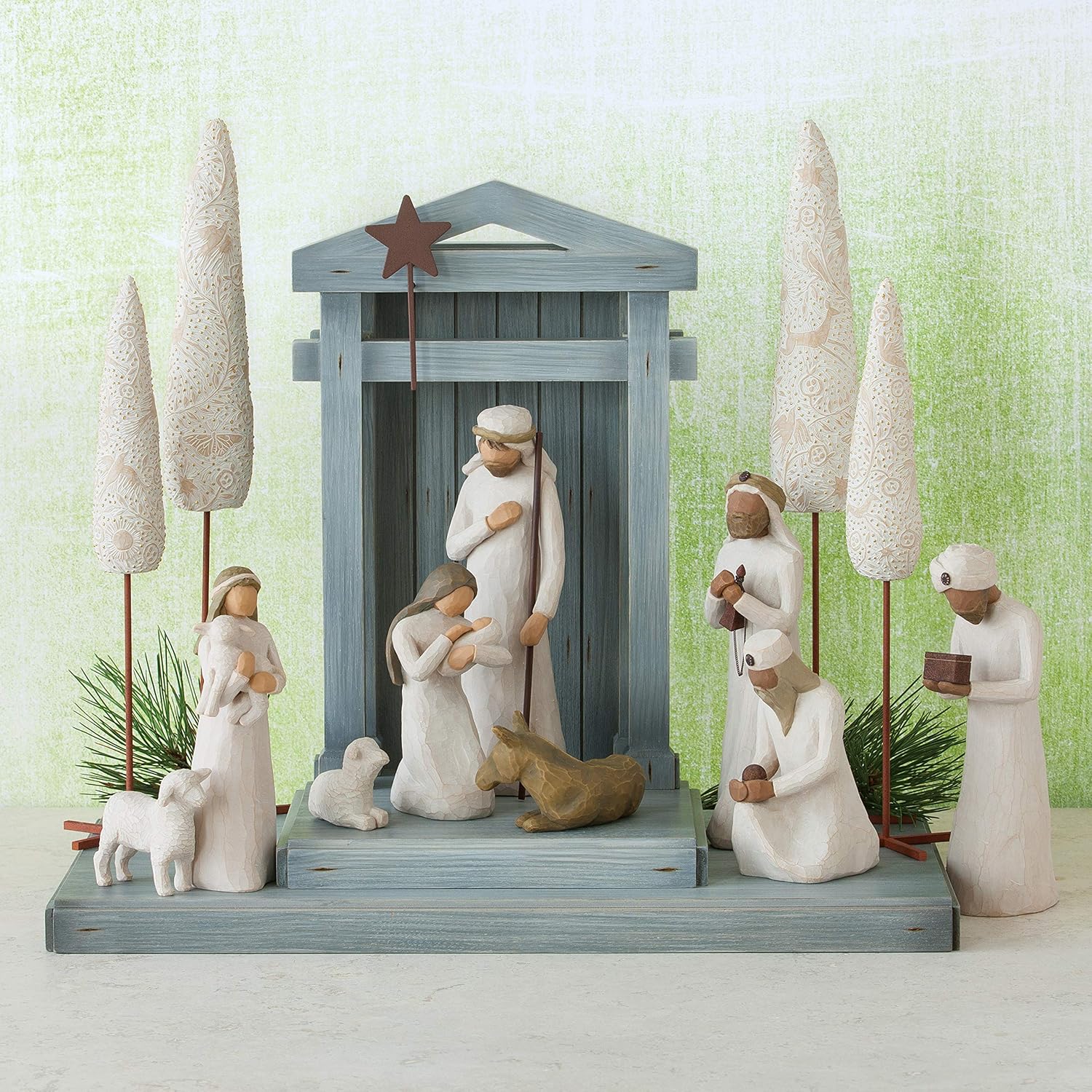 Hand-painted nativity backdrop Q42543