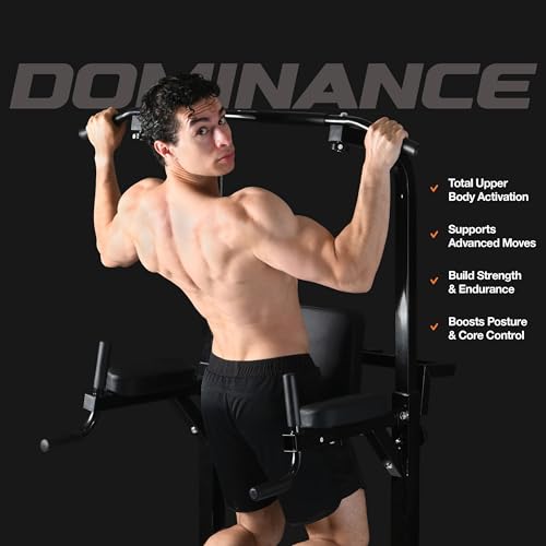 Pull Up Bar Free Standing Power Tower, Height Adjustable, 440LBS Capacity J851