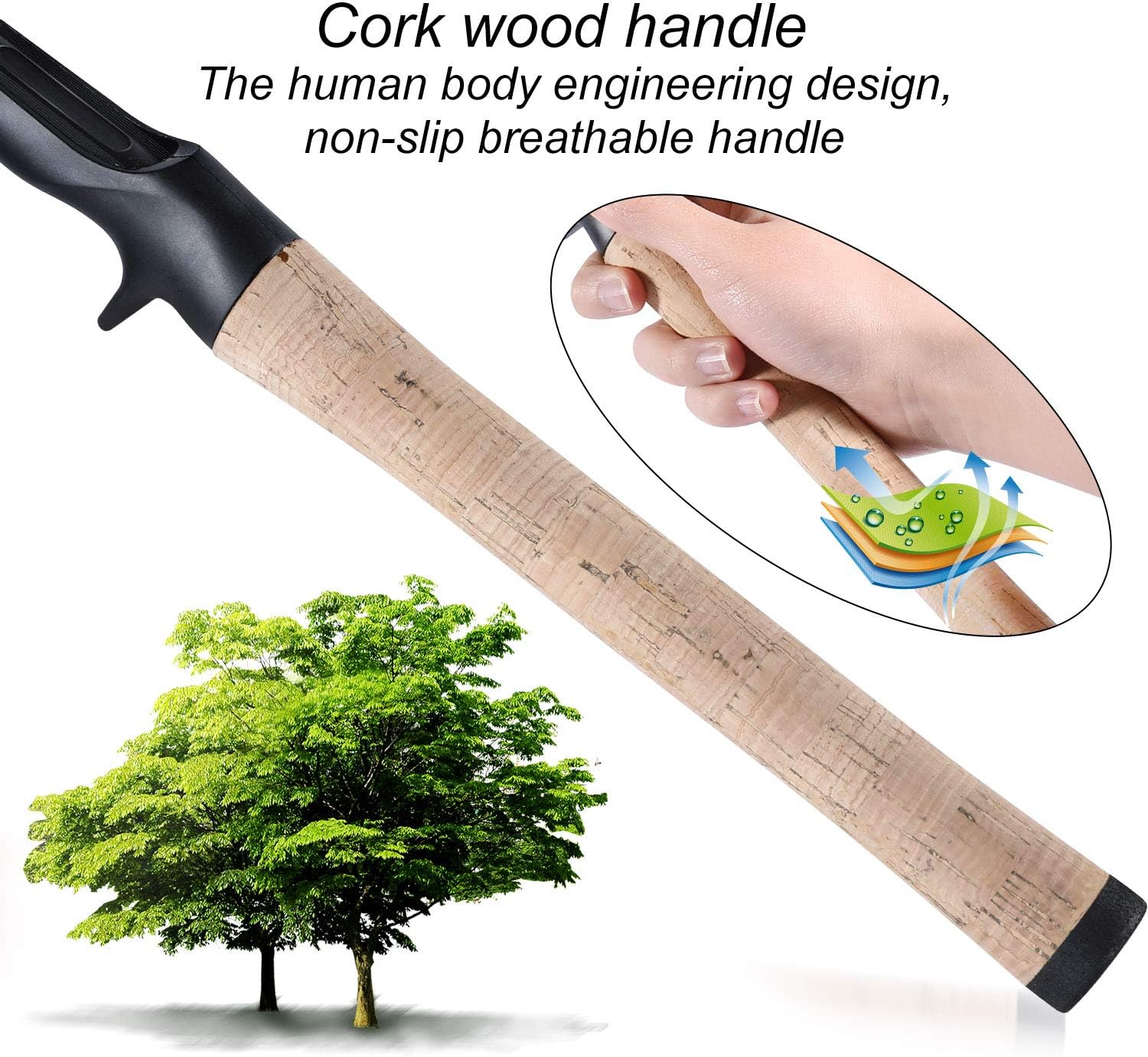 Graphite Lightweight Ultra Light Trout Rods 2 Pieces Cork Handle Spinning Fishing Rod C3766