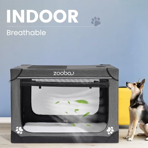 Charcoal Gray Portable Soft Dog Crate with Carry Bag Z800