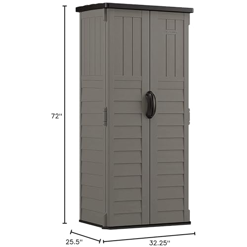 22 Cubic Ft. Vertical Resin Outdoor Storage Shed with Lockable Double Doors Y701580