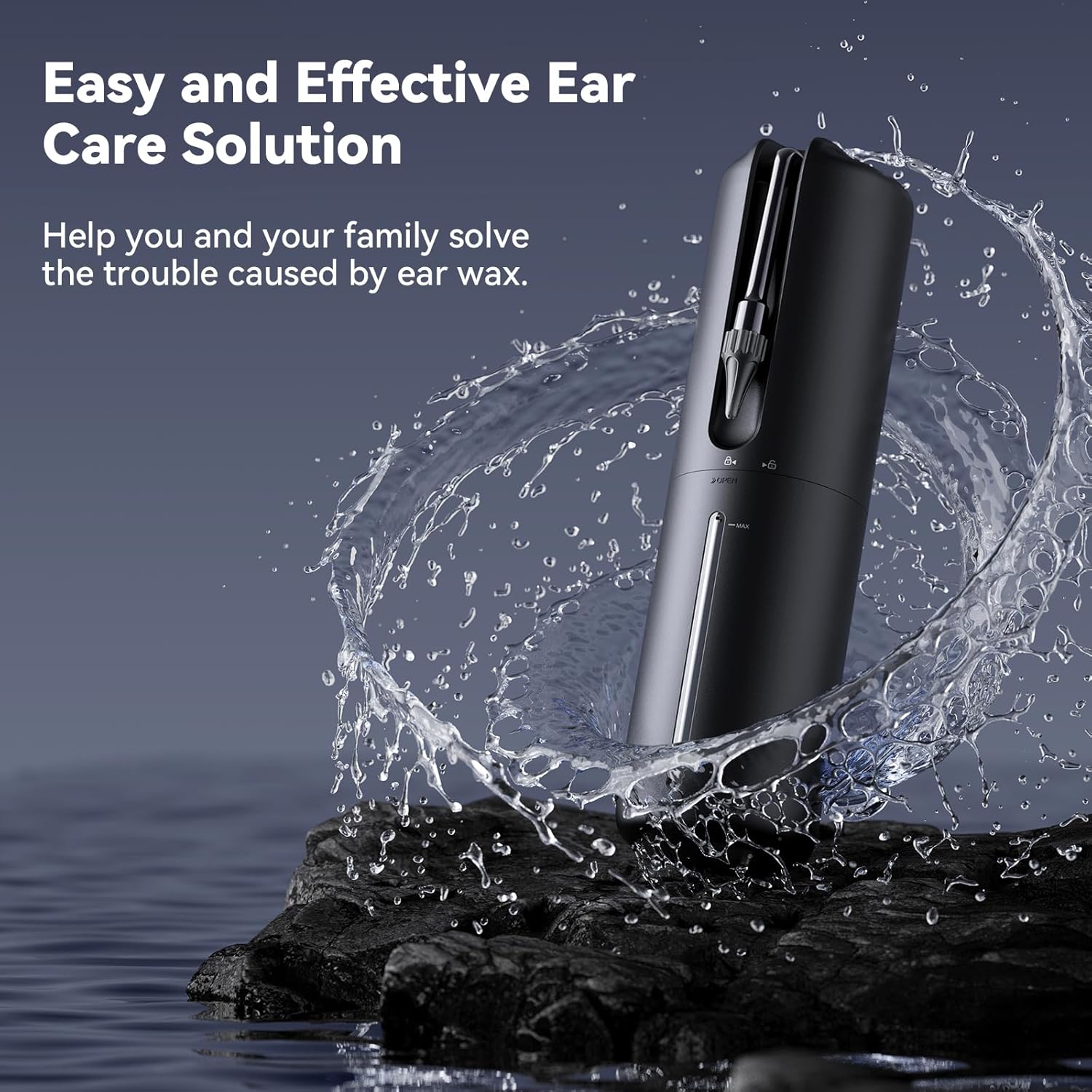 Ear Wax Removal Electric Ear Irrigation Flushing System Water Powered Ear Cleaner with 4 Pressure Modes USB Rechargeable E5793