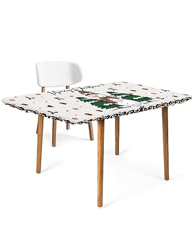 White Abstract Marble Art Waterproof Outdoor Table Cloth F9884
