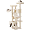 Light Gray 69 Inch Cat Tree with Scratching Posts O79980