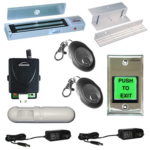 One Door Access Control Electromagnetic Lock Kit with Wireless Receiver Remote and PIR Kit K82090