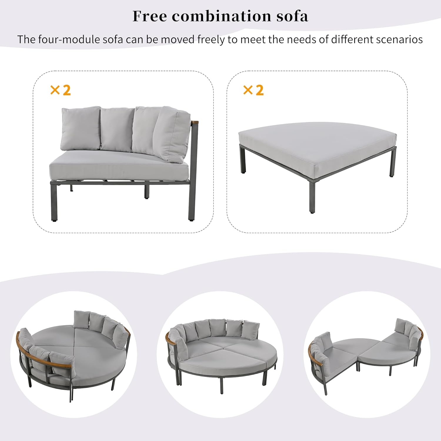 Grey Lounge Sofa Bed G1355