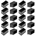 20Pcs Rectangle Rubber Furniture Leg Caps 3/4" x 1-1/2" A9147