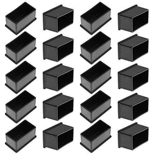 20Pcs Rectangle Rubber Furniture Leg Caps 3/4" x 1-1/2" A9147