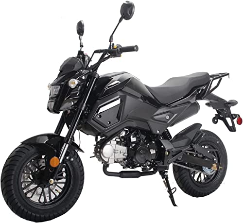 125cc Motorcycle Street Scooter Gas Bike with Big Headlights (Black) V763378