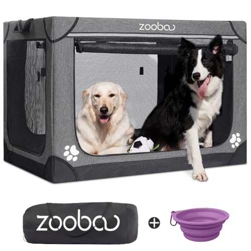 Charcoal Gray Portable Soft Dog Crate with Carry Bag Z800