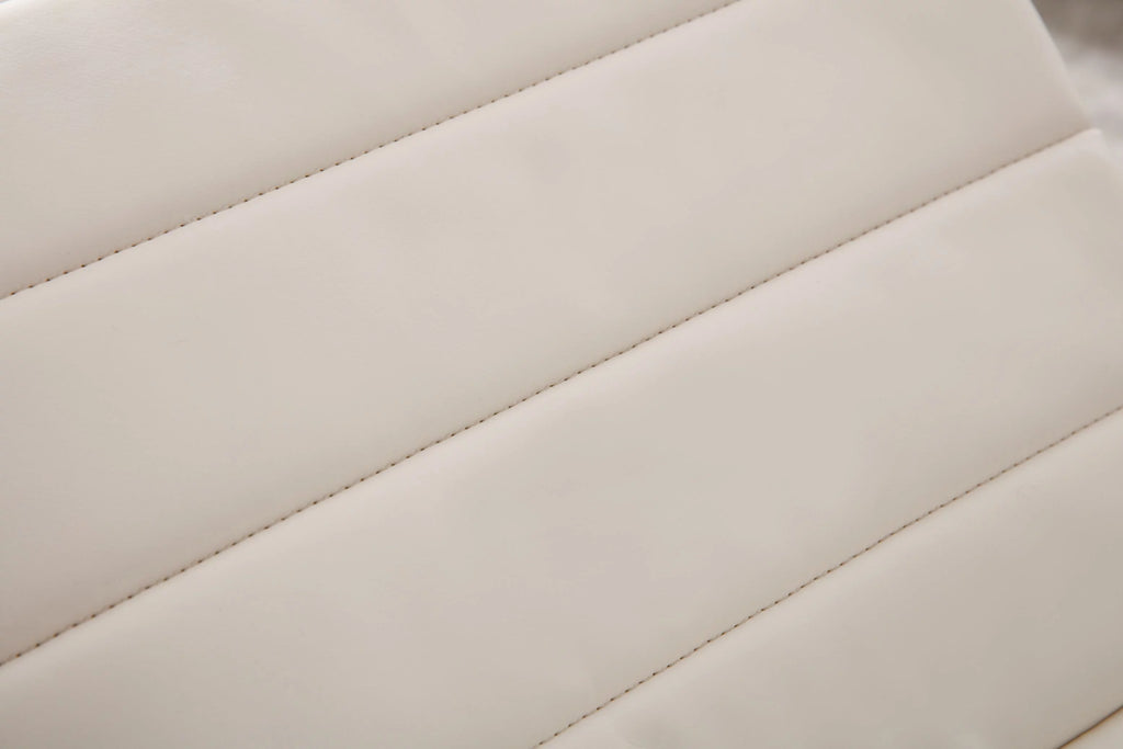 White & Black Faux Leather Curved Sofa E62355