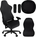 Black Stretchy Polyester Gaming Chair Cover Set of 4 M90744