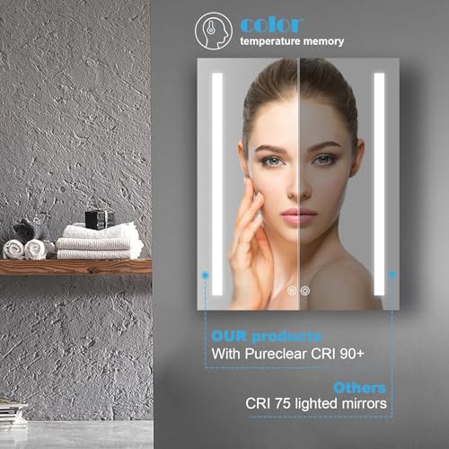 24x30 LED Mirror Medicine Cabinet with Defogger W553