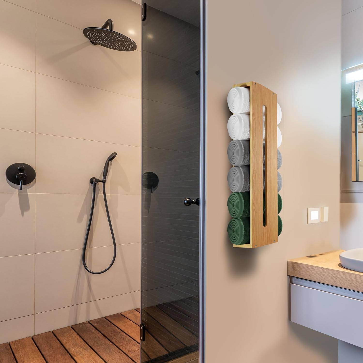 Bamboo Wall Mounted Towel Rack R4940