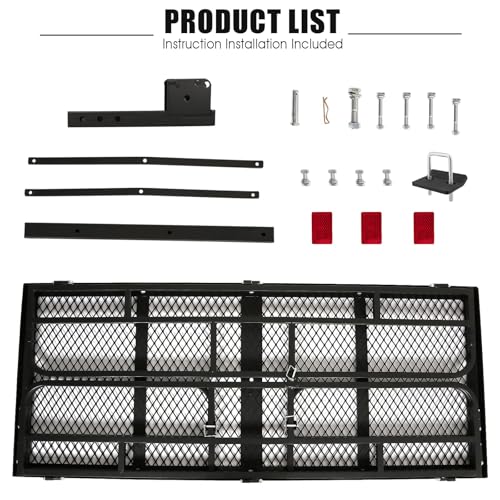 60 x 24 x 14 Inch Folding Hitch Mount Cargo Carrier with High Side Rails, 500 lbs. Capacity, 2" Receiver K535194