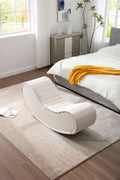 White & Black Faux Leather Curved Sofa E62355