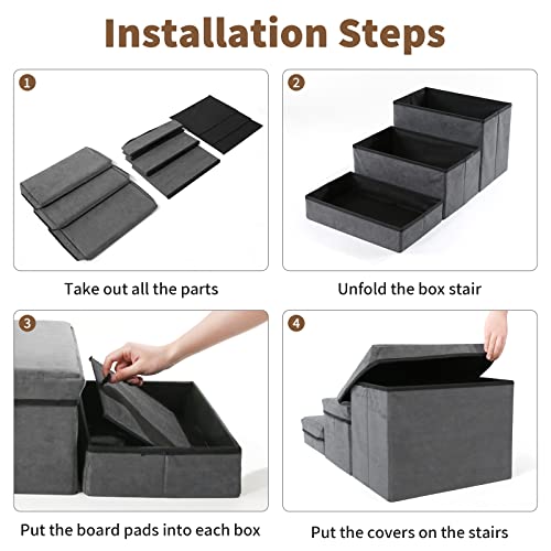 2-Tier Adjustable Pet Steps for Small Medium Dogs V55913