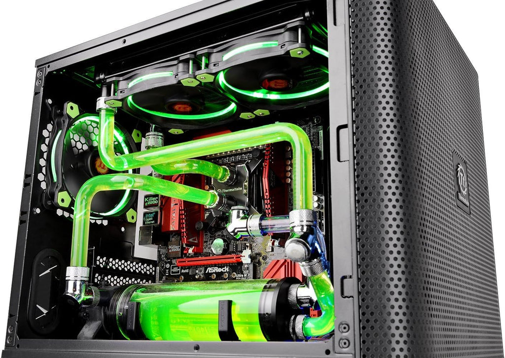 Black SPCC Micro ATX Mini ITX Cube Computer Case with 200mm Front Fan H372470
