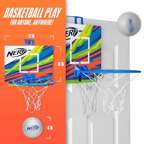 Mini Over The Door Basketball Hoop with Mini Foam Basketball Game Set Blue S1928