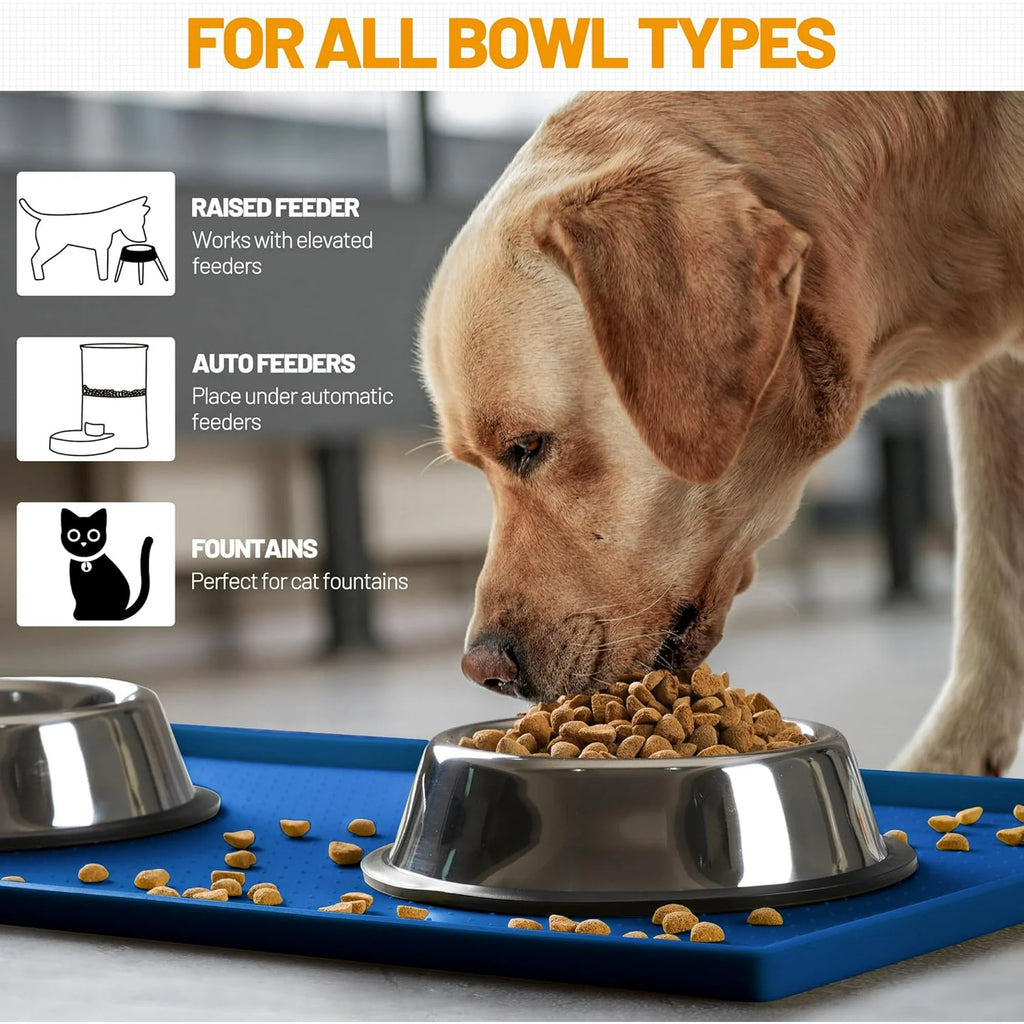 100% Waterproof Silicone Pet Feeding Mat, 19" x 12" x 0.5" R504
