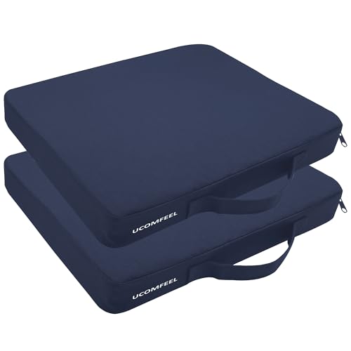 2 Inches Thick Waterproof Oxford Fabric Stadium Seat Cushions Set of 2 (Black) Y200